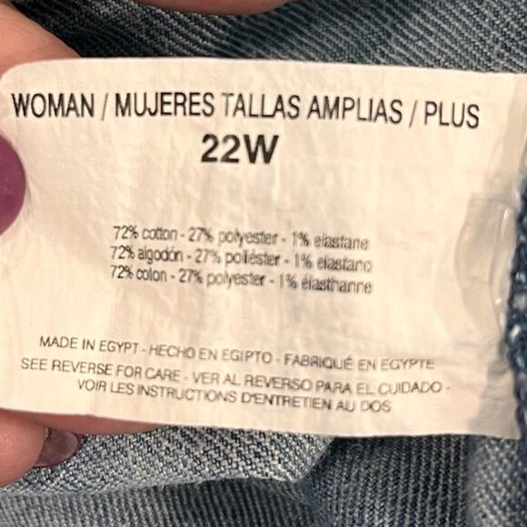 Gloria Vanderbilt Joslyn Plus 22W Denim Bermuda Shorts – Acid Wash Stretch Jean - Picture 6 of 14